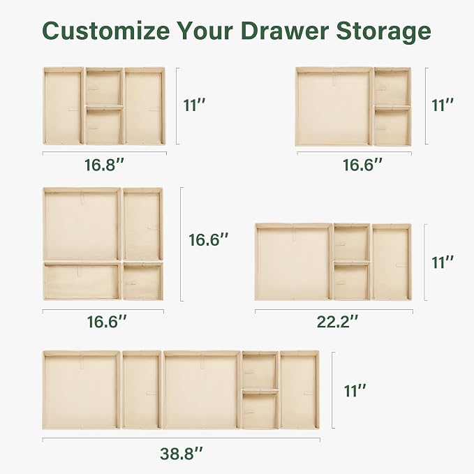 Kootek 16 Pack Drawer Organizer Clothes, Dresser Drawer Organizers for Clothing Fabric Foldable Closet Organizers and Storage Bins for Baby Clothes, Nursery, Underwear, Bras, Socks - Image 7