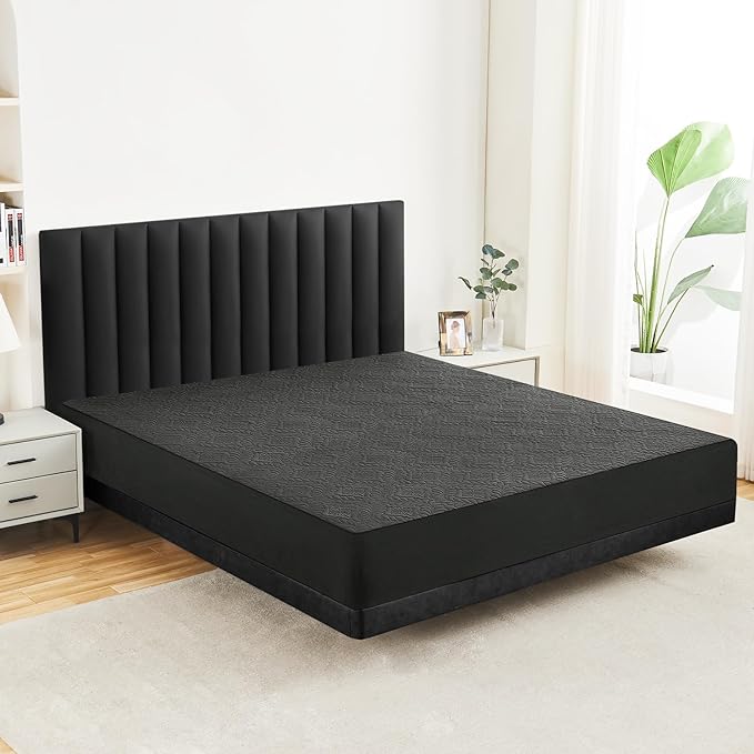 Sufdari Twin Quilted Fitted Waterproof Mattress Cover, Breathable & Noiseless Mattress Pad, Ultra Soft Bed Cover Fits Up to 8-18" Deep Pocket Dark Grey