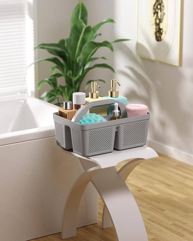 4 Pack Portable Shower Caddy, Integrated Handle, Reinforced Plastic, Organizer Storage Bathroom Supplies and Beauty Products, Cleaning Supplies, Shower Basket for Home, Dorm, Shelf and Cabinet - Image 9