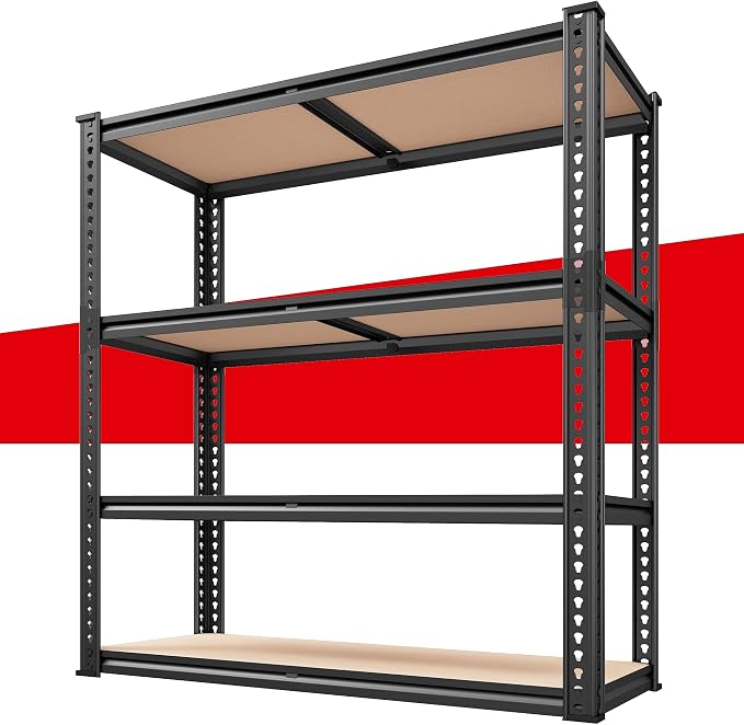 REIBII 40" W Garage Shelving 2000LBS Storage Shelves Adjustable Metal Shelving 4 Tier Metal Shelves Pantry Shelf for Garage Closet Kitchen Basement 40" W x 19.7''D x 60''H - Image 9