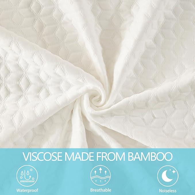 BedTreat Waterproof Mattress Protector Mattress Cover Full Size Bed Cooling Mattress Protector White Mattress Pad Breathable Noiseless Washable Bed Mattress Cover 3D Air Fabric