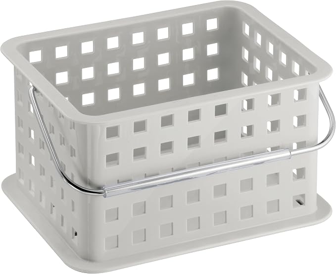 iDesign Shower Caddy Basket with Handle for Bathroom or College Dorm, Light Gray, Made in USA - Image 9