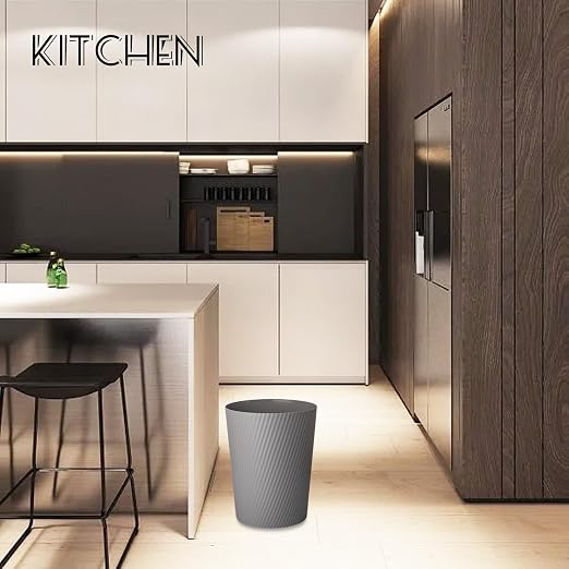 UUJOLY Small Trash Can Wastebasket Garbage Can Container Bins for Bathrooms, Laundry Room, Kitchens, Offices, Kids Rooms, Dorms (Dark Grey, 2 Pack) - Image 5