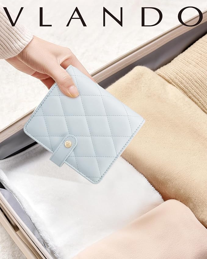 VLANDO Travel Jewelry Case,Portable Jewelry Organizer Box with Clear Zipper Velvet Jewelry Pouch,Gifts for Traveler Women Girls-Baby Blue - Image 7