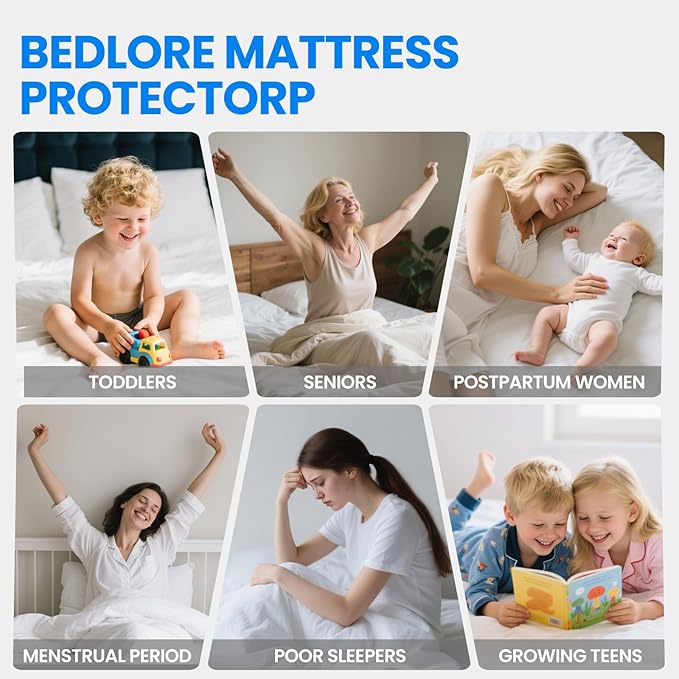 Waterproof Mattress Protector,King Mattress Protector Fitted Up to 16" Deep Pocket, Soft Breathable Bed Mattress Cover for Bedroom,Doom Room Machine Washable,(Black)
