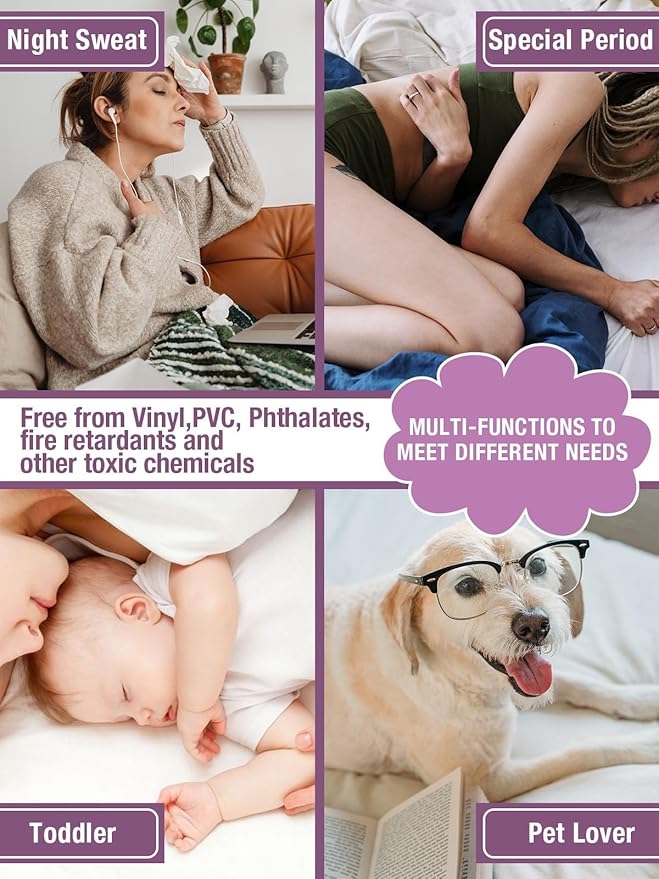Waterproof Mattress Protector Twin Size 2 Pack, Potty Training Protection Cover for Kids Bed Wetting, Water Proof Protective Pee Sheet Single, with 18 Inch Deep Pockets, Soft, White