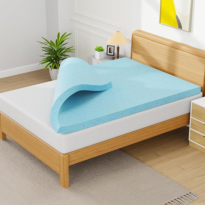 PayLessHere 3 Inch Gel Memory Foam Mattress Topper/Cooling Gel Infused Mattress Topper/CertiPUR-US Certified, (Queen)