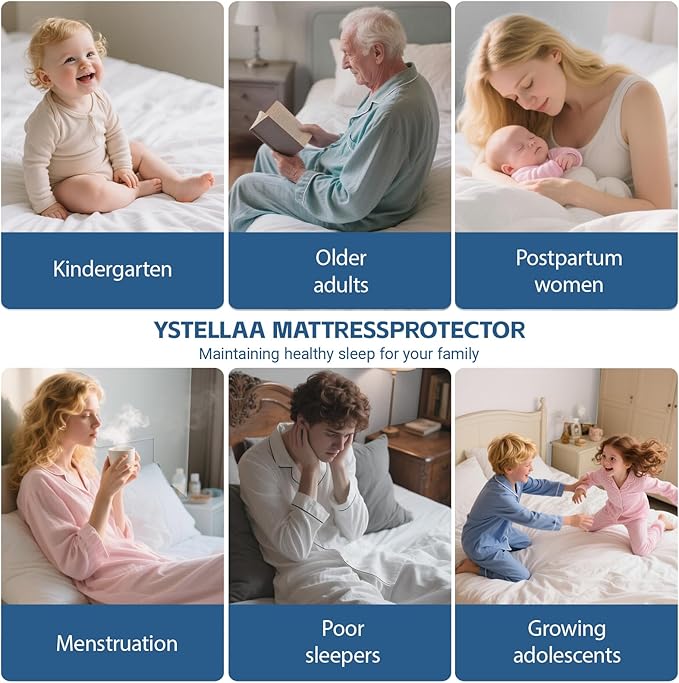 Twin XL Mattress Protector,Waterproof Mattress Protector Fitted Up to 16" Deep Pocket, Soft Breathable Bed Mattress Cover for Bedroom,Doom Room,(Black)