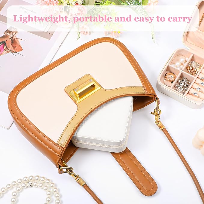 12pcs Mini Travel Jewelry Case,White Bridesmaids Proposal Small Jewelry Box Mini Jewelry Organizer,Small PU Leather Portable Storage Box for Rings,Earrings,Necklaces,Pendants,Bracelets - Image 7