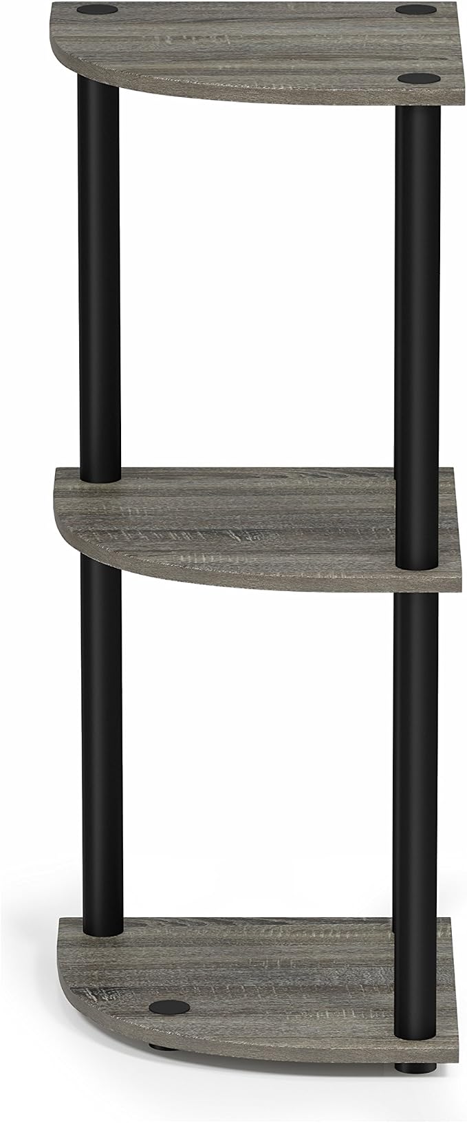 Furinno TURN-N-TUBE Corner Shelf, 3-Tier Corner Bookshelf, Display Storage Shelves with Open Shelves, for Organization and Storage, Living Room, Home Office, Garage, French Oak - Image 5