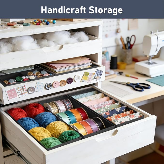 DIMJ Drawer Organizer Clothes- 26 Pack Baby Dresser Organizer for Nursery, Small Fabric Closet Drawer Organizer Bins for Underwears Socks, Foldable Storage Dividers Organization for Bedroom - Image 6