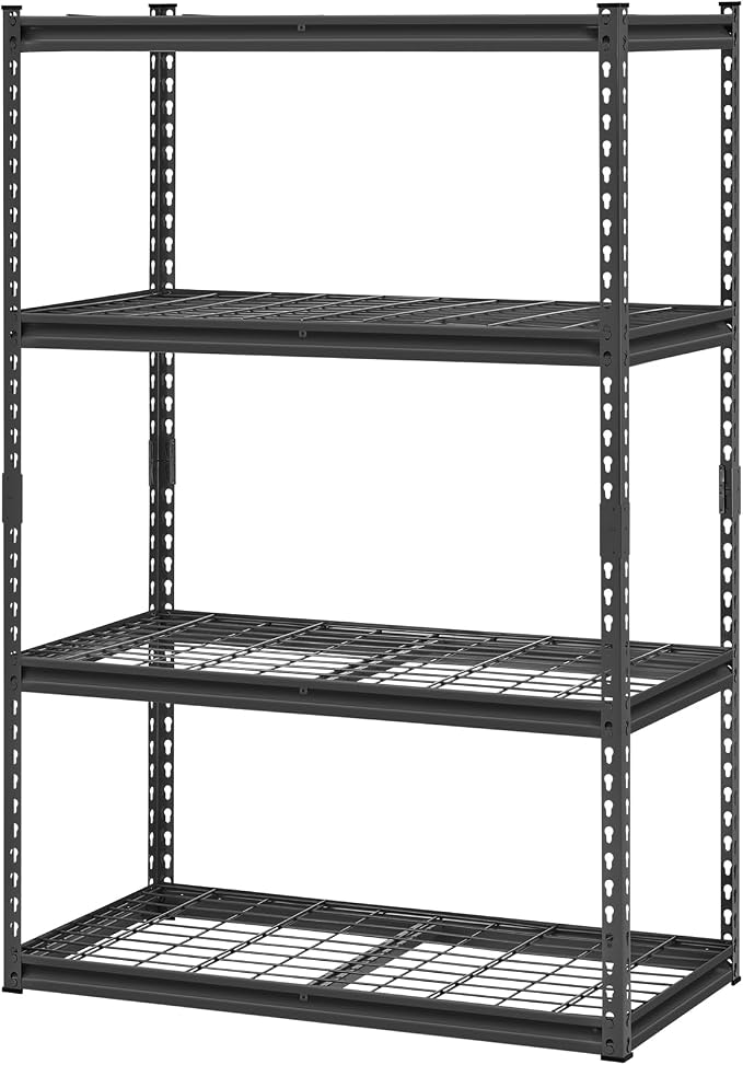 VEVOR Storage Shelves, 2400 lbs, 4 Tier Heavy Duty Garage Shelving, 20" D x 40" W x 60" H Adjustable Metal Shelves for Industrial Shelving Unit Utility Shelf, for Kitchen, Warehouse, Basement, Black - Image 9