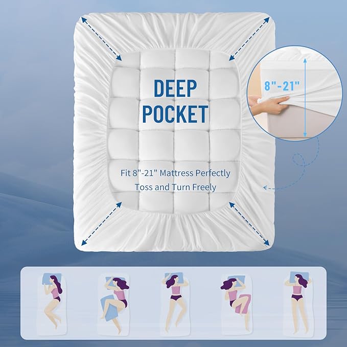 4 Inch Mattress Topper Twin XL Size - 2000 GSM Pillow Memory Foam Top Mattress Topper Extra Thick Support for Back Pain Relief,Breathable Cover with 6"-18" Deep Pocket (Twin XL,39"x80")