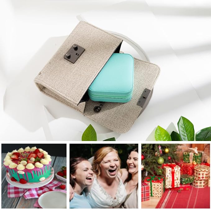 KElofoN Jewelry Organizer Box for Girls Women with Mirror - Small Travel Case (Blue-5) - Image 7