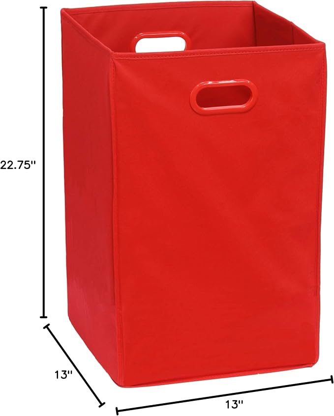 Simple Houseware Foldable Closet Laundry Hamper Basket, Red - Image 6