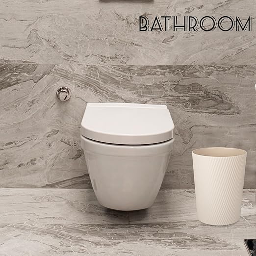 UUJOLY Small Trash Can Wastebasket Garbage Can Container Bins for Bathrooms, Laundry Room, Kitchens, Offices, Kids Rooms, Dorms (Beige) - Image 6