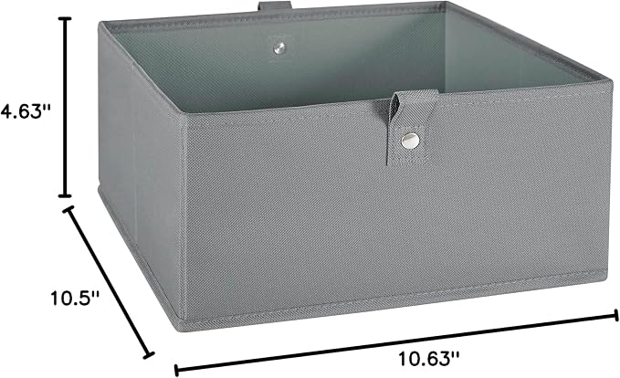 RiverRidge Kids 6pc Folding Storage Bins Set - 10.5”W x 5”H Fabric Boxes with Handles for Closet Organizers & Storage - Gray Cube Storage Organizer for Toys, Clothes & Crafts - Fits RiverRidge Shelves - Image 7
