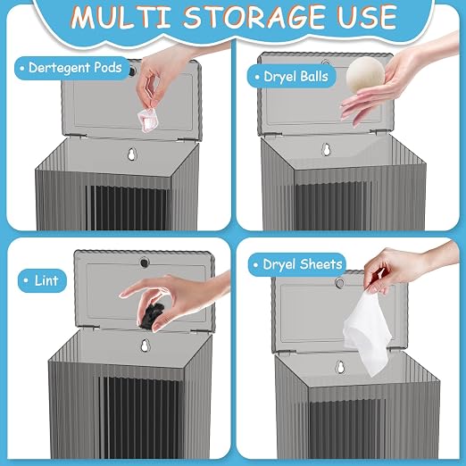 Sealegend Magnetic Slim Trash Can Wastebasket with Lid, Lint Bin, Storage Bins Perfect for Kitchen, Fridge, Cabinet, Bathroom, Laundry Room Organization, Black - Image 7