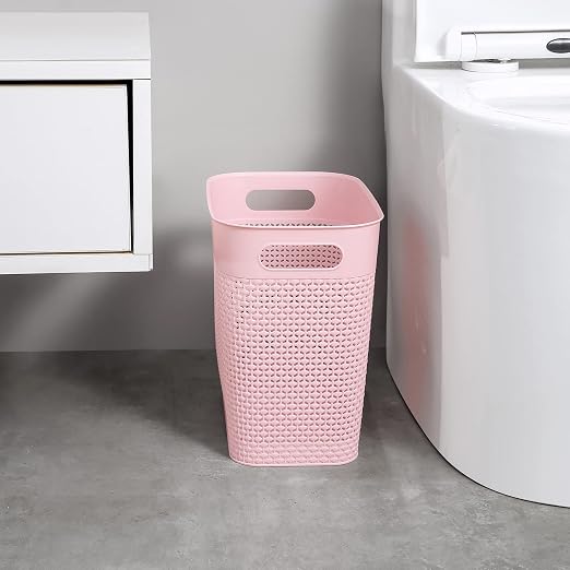 UUJOLY Plastic Small Trash Can Wastebasket, Garbage Container Basket for Bathrooms, Laundry Room, Kitchens, Offices, Kids Rooms, Dorms, (Pink, 2 Pack/3 gallons) - Image 6