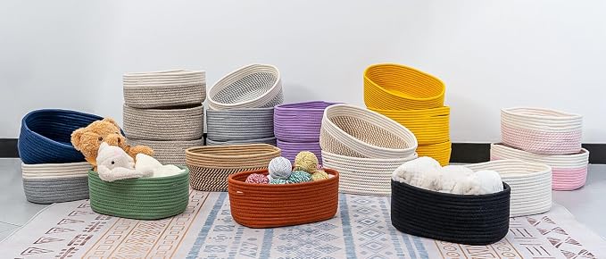 CubesLand Baskets for Shelves Storage,Cube Shelf Closet Storage Bins Set 2,Long-lasting &Skin-friendly Toy Basket Bin,Stylish Room Decor Basket,Woven Off White/Light Brown - Image 8