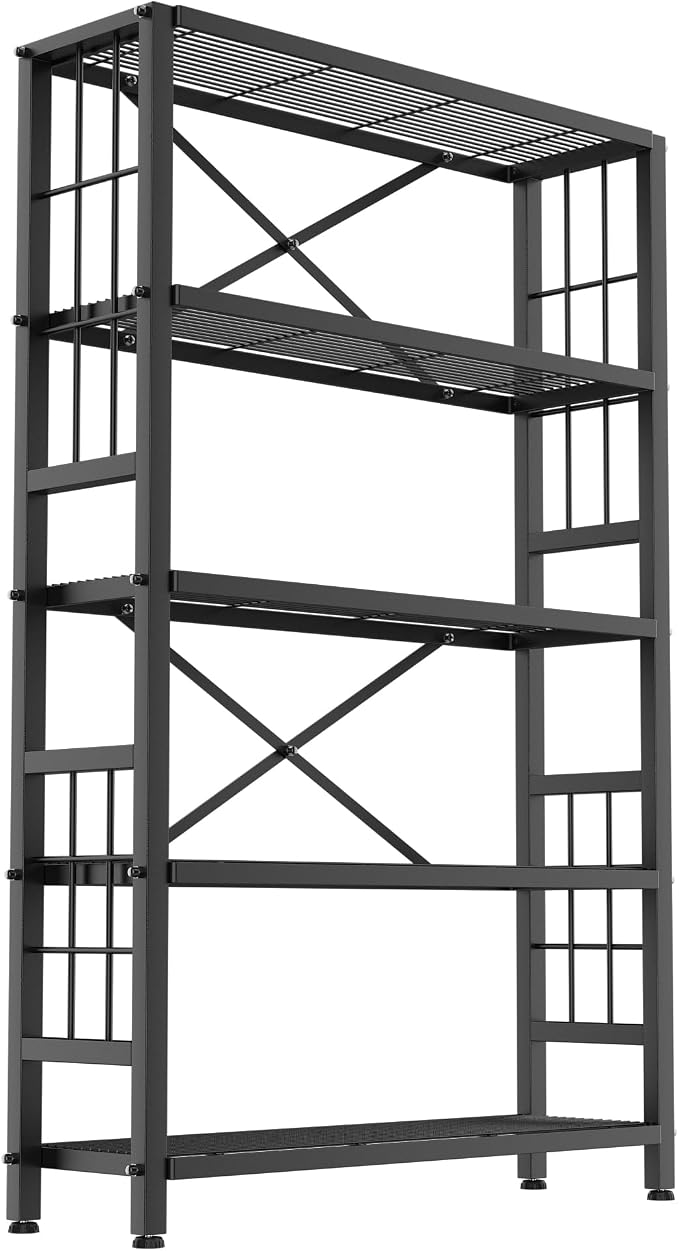 GIOTORENT 5-Wire Heavy-Duty Shelf, Standing Storage Shelves, Metal Shelving Unit Pantry Rack, 1500LB Load Capacity, for Garage Kitchen Organizer (Black) - Image 7