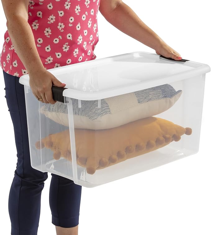 Sterilite 4 Pack Ultra Latching Box, Storage Bins with Lids, Clear Plastic, 70 Quart - Heavy-Duty Organizing Containers for Closet, Bathroom, and Office - Image 9