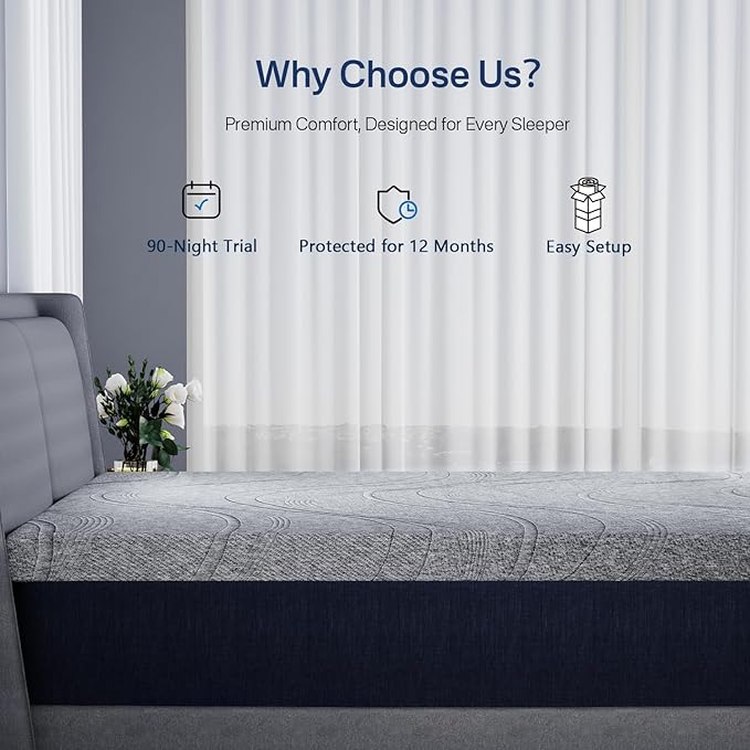3 Inch Firm Mattress Topper King, Cooling Gel Memory Foam Mattress Topper for Back Pain Relief, High Density Ventilated Bed Topper with Breathable Cover & Non-Slip Straps, CertiPUR-US