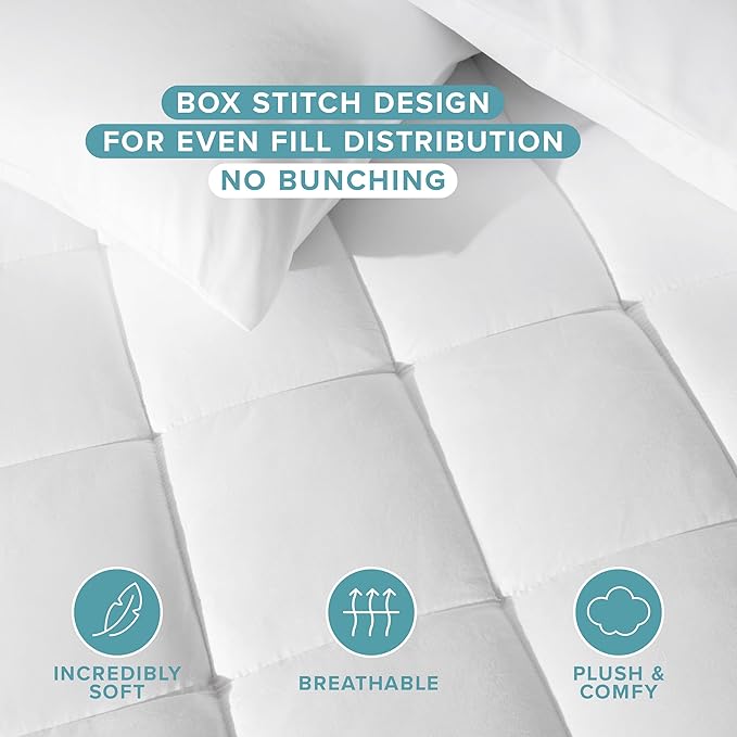 Bare Home King Mattress Topper Cotton Top - Plush Topper for Mattress - Fitted Mattress Cover - Cooling Breathable Air Flow - 8" to 21" Deep Pocket - Soft Mattress Pad (King, White)
