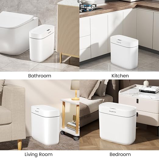 JUDRDO Small Trash Can for Bathroom, 3.5 Gallon Automatic Touchless Trash Can with Lid,Motion Sensor Slim Garbage Can Waterproof Trash Bin Waste Basket for Bedroom, Kitchen - Image 8