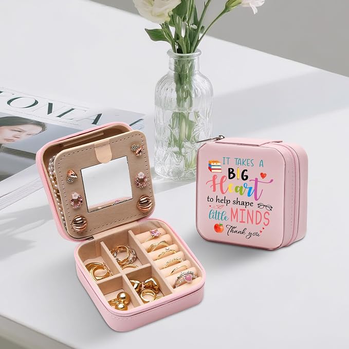 GAOLZIUY Teacher Appreciation Gifts for Women, Teacher Jewelry Box, Birthday Retirement Graduation Thank You Gifts for Teachers, It Takes a Big Heart to Shape Little Minds Jewelry Case - Image 8