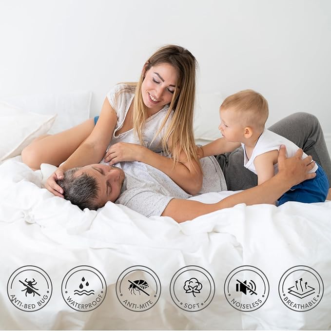 Twin XL Size Mattress Encasement, 15-18" Deep Pocket, Six-Sided Zippered Mattress Protector with 3M Scotchgard Stain Release, Waterproof & Breathable Cover