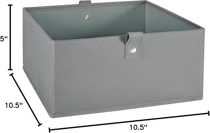 RiverRidge Kids 2pc Folding Storage Bins Set - 10.5” Bin Organizers with Handles - Gray Closet Organizer and Storage for Toys, Games, Shoes - Foldable Cube Storage Organizer Bins for Playroom, Nursery - Image 8