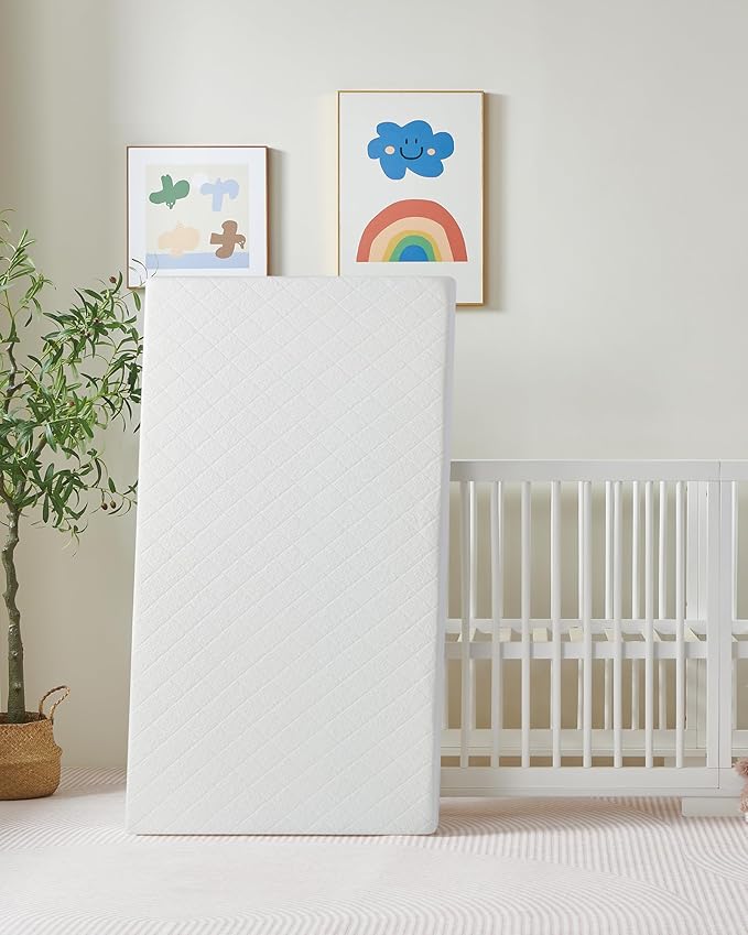 Viscose Derived from Bamboo Crib Mattress Protector, 100% Waterproof, Oeko-TEX Certified Baby Mattress Cover, for Standard Crib & Toddler Bed, Machine Washable & Dryer-Friendly, 52” x 28”