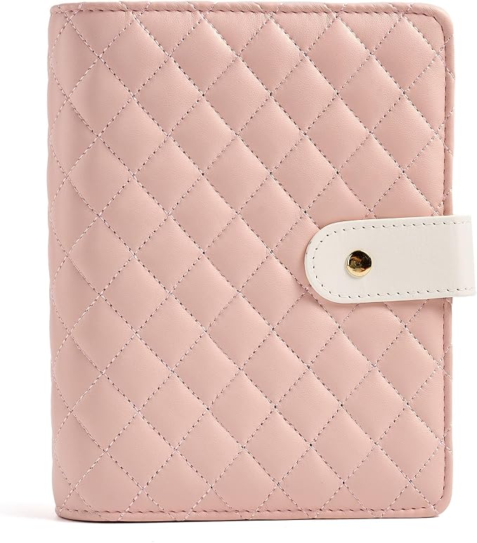 Travel Jewelry Case Organizer PU Leather Jewelry Storage Book Ring Binder with Zipper Velvet Jewelry Pouches Bags for Rings,Necklace,Bracelet - Pink - Image 6