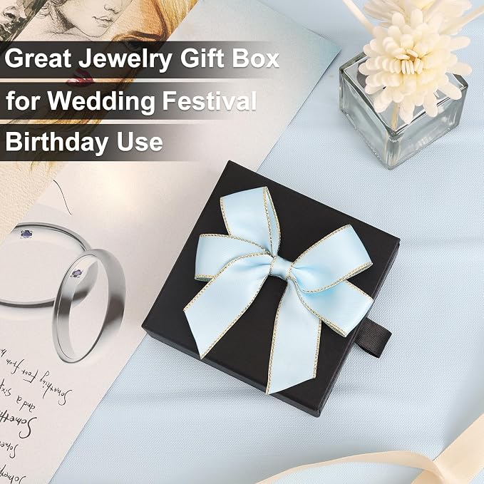 Jewelry Gift Boxes, 5 Pack 3.5×3.5x1Inch Cardboard Jewelry Boxes, Bulk Small Jewelry Boxes with Lids for Necklace Ring Earring Display Box (Black) - Image 7