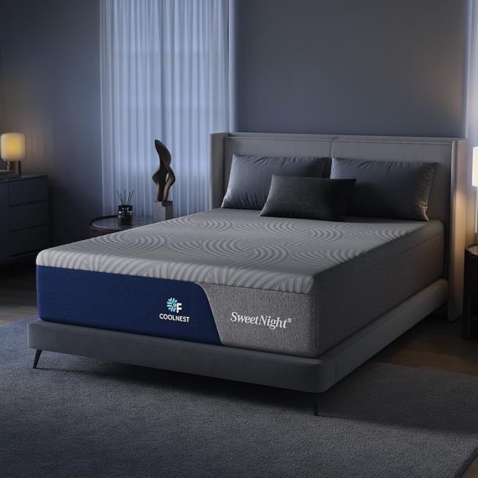 Sweetnight CoolNest 12 Inch Queen Size Mattress, Memory Foam Queen Cooling Mattress for Cool Night Sleep, 5-Zone Ergo Support for Pressure Relief, Medium, CertiPUR-US Certified