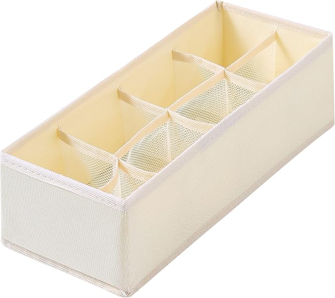 Qozary 3 Pack Sock Underwear Drawer Organizer Dividers, Collapsible Cabinet Closet Storage Boxes for Clothes, Socks, Lingerie, Underwear, Tie, Belt, Baby, Bedroom - Image 9