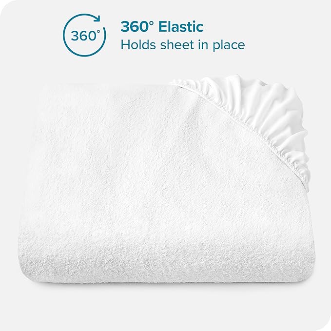 Bare Home Full Size Mattress Protector - 100% Waterproof & Breathable - Premium Cooling Mattress Cover - Protects Against Spills - Vinyl Free Noiseless - Protect Your Mattress (Full, White)