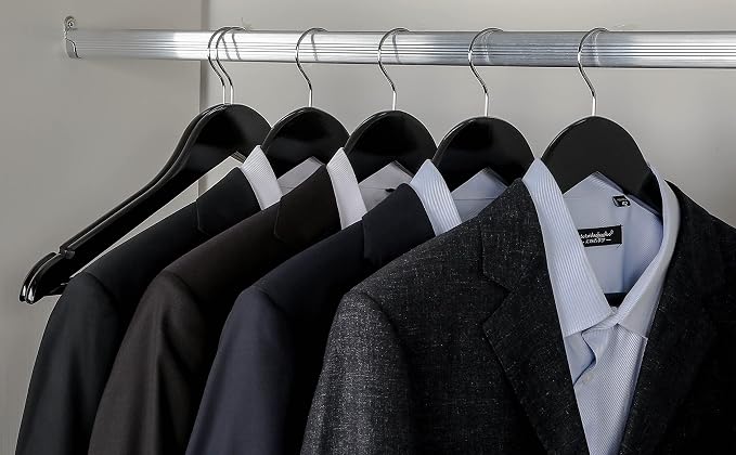 TOPIA HANGER Wooden Hangers 20 Pack, Black Wood Coat Hangers for Closet with Non-Slip Pants Bar, 360° Swivel Hook and Shoulder Notches for Camisole, Suit, Jacket, Pants-CT34B20 - Image 7