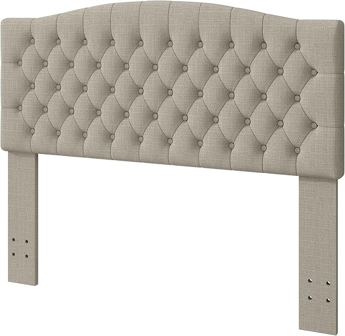 Befurtori Queen Headboard Only, Upholstered Headboard for Adjustable Bed Linen Tufted Queen/Full Size Wall Mounted Head Board Easy Assembly Comfort and Style, Linen