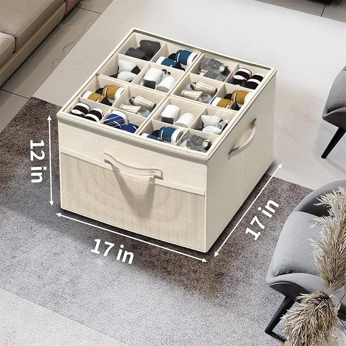 Aokeyee Shoe Organizer for Closet,2 Pack Foldable Shoe Storage Organizer Box Bin with Adjustable Dividers and Clear Cover, Fits up to 16-32 Pairs - Image 6