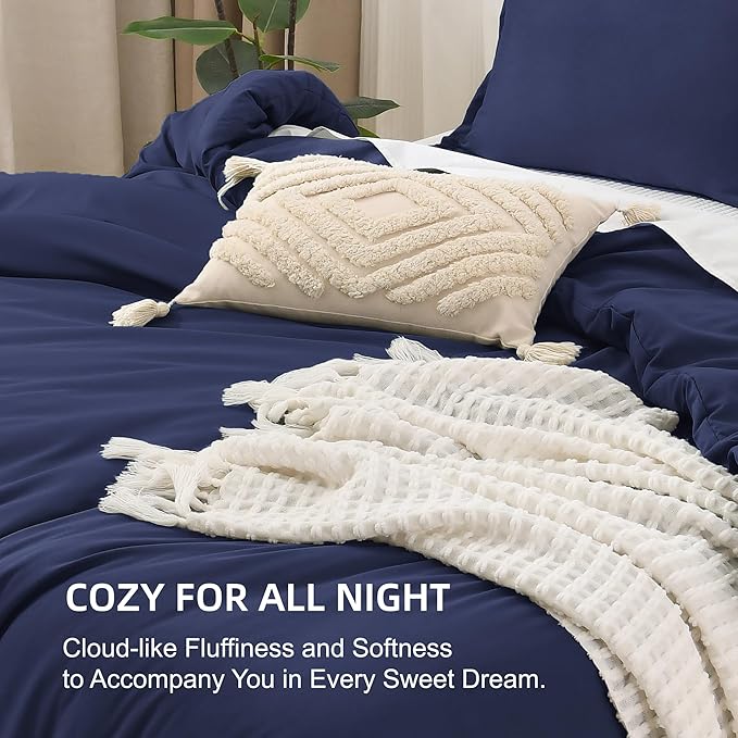 Litanika Twin XL Comforter Set Indigo Blue - 2 Pieces Extra Long Bed Set for College Dorm, All Season Bedding Set for Girls and Boys