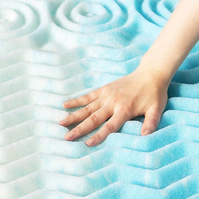Best Price Mattress 2 Inch 5-Zone Swirl Gel Aerobreeze Foam Mattress Topper, CertiPUR-US Certified, Dorm Essentials, Full