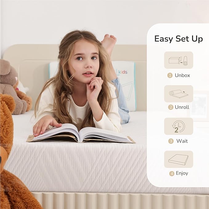 MLILY Twin Mattress in a Box, 6 inch Mattresses for Kids Bed Single Size Daybed Individual Bunk, Memory Foam Medium Firm