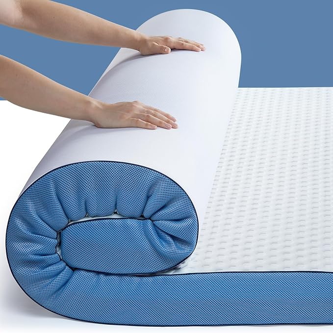 PERLECARE 3 Inch Firm Mattress Topper Twin XL, Cooling Gel-Infused & Bamboo Charcoal Memory Foam Bed Topper for Pressure Relief, High-Density Mattress Pad with Removable Cover, CertiPUR-US Certified