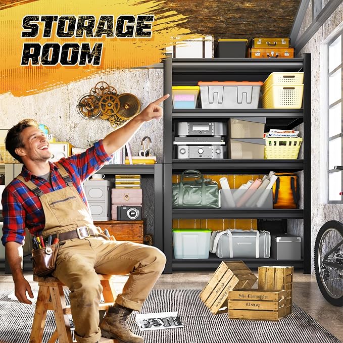 Garage Storage Shelves 5-Tier,Garage Storage System Shelves Adjustable,Storage Shelving for Basement,Pantry,Kitchen,Warehouse (1, 72" H x 46" W x 20" D) - Image 8