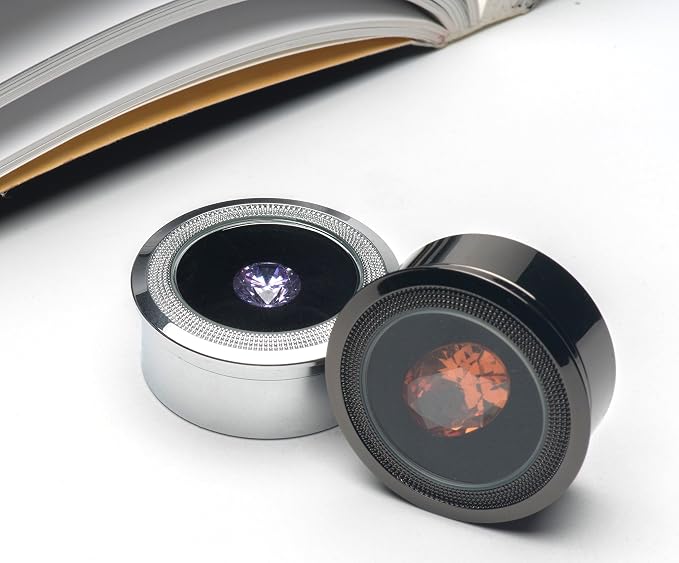 Small Loose Diamond or Gemstone Display Box Case Holder Show Container Metal (Black- 1.5x0.6) - Image 7