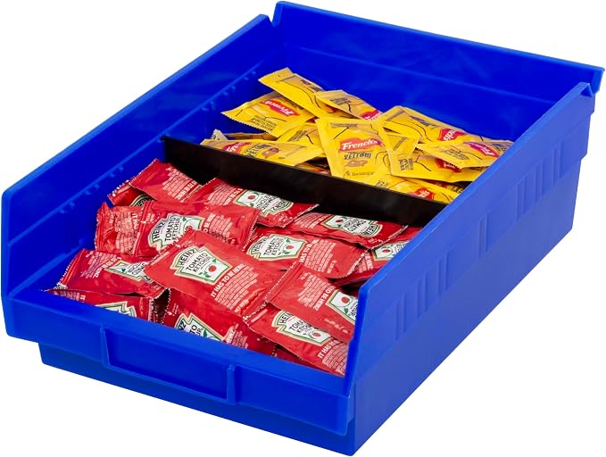 Akro-Mils 30150 Plastic Shelf Bins, Heavy Duty Storage Bins for Garage, Closet, and Drawer Organization, 12" x 8" x 4", Blue, 12-Pack - Image 11