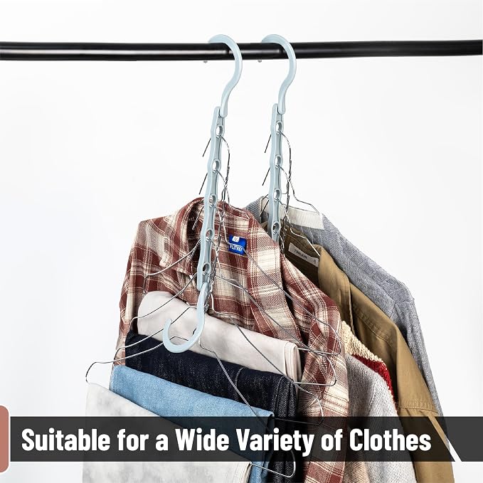 Mr. Pen- Space Saving Hangers for Clothes, 16 pcs, Pastel Colors, Plastic Multi Clothes Hangers Space Saving, 5 Slots, 360° Rotating Hooks - Image 7