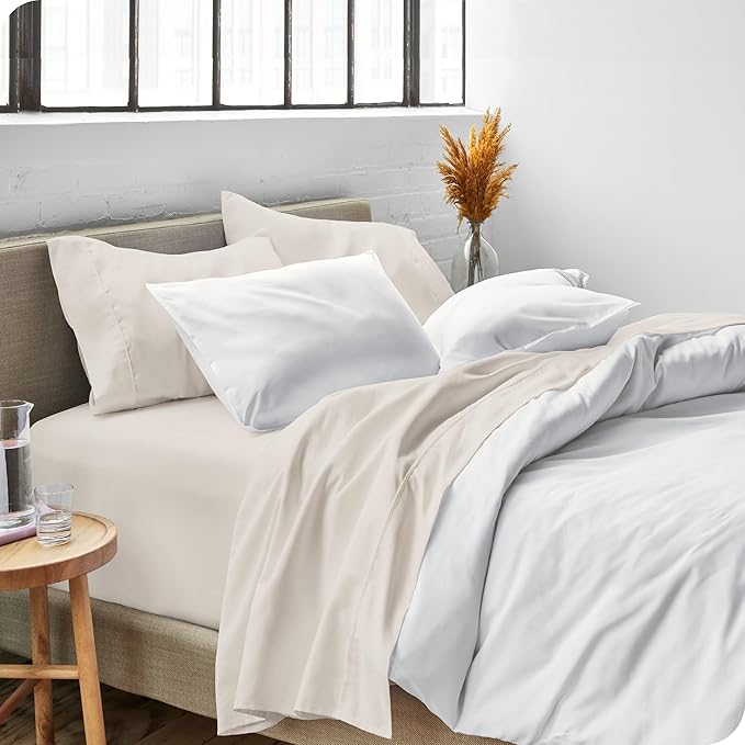 Bare Home Split King Sheet Set - 1800 Ultra-Soft Microfiber Bed Sheets - Double Brushed - Deep Pockets - Easy Fit - 5 Piece Set - Bedding Sheets & Pillowcases (Split King, Wheat)